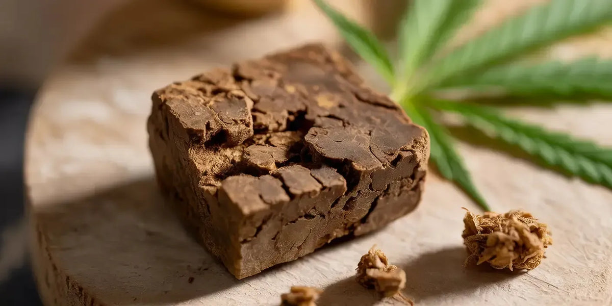 Un primo piano di Hashish CBD