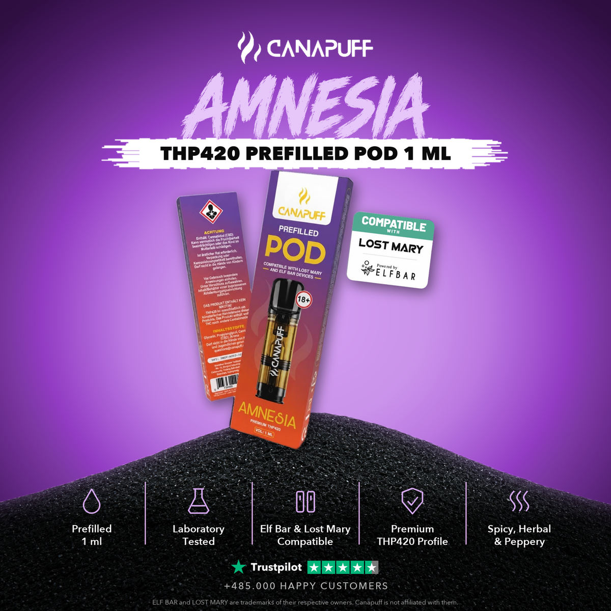 THP420 Amnesia prefilled pod 1 ml