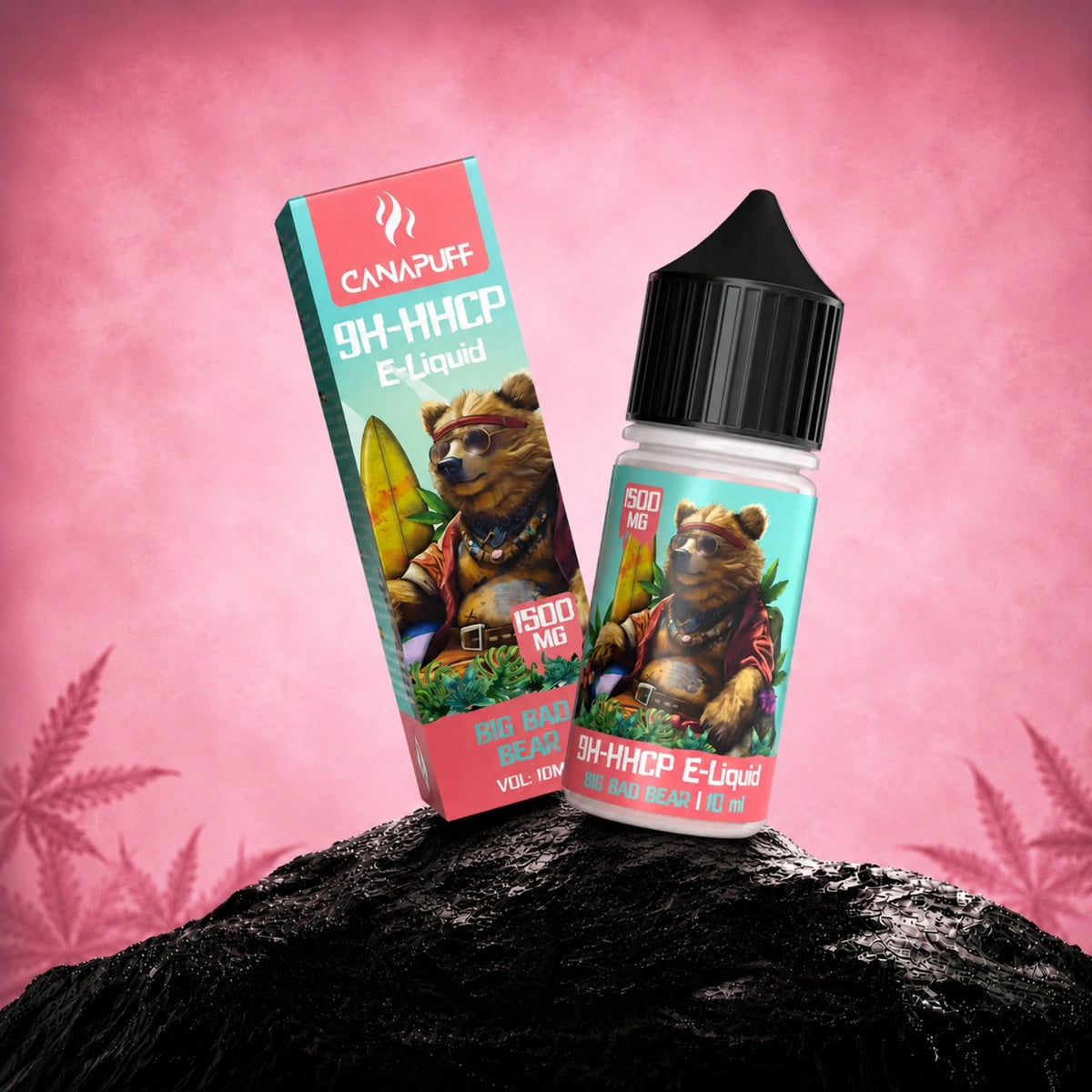 Canapuff 9H-HHCP E-Liquid Big Bad Bear 1500mg, flacone e scatola