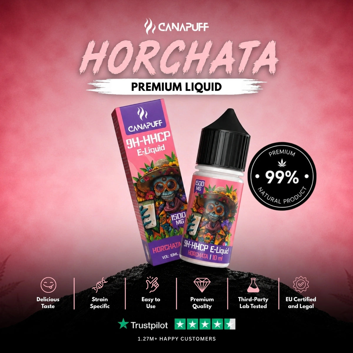9H-HHCP Liquid Horchata 1.500mg – flacone di liquid, foto 2