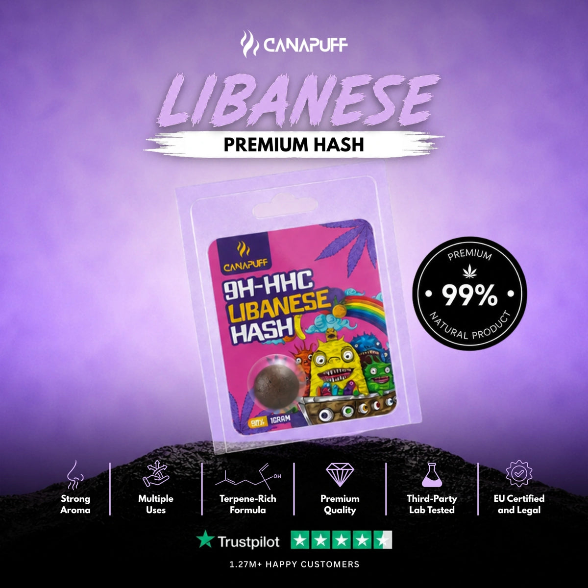 9H-HHC Hash Libanese 99% – hashish, foto 2