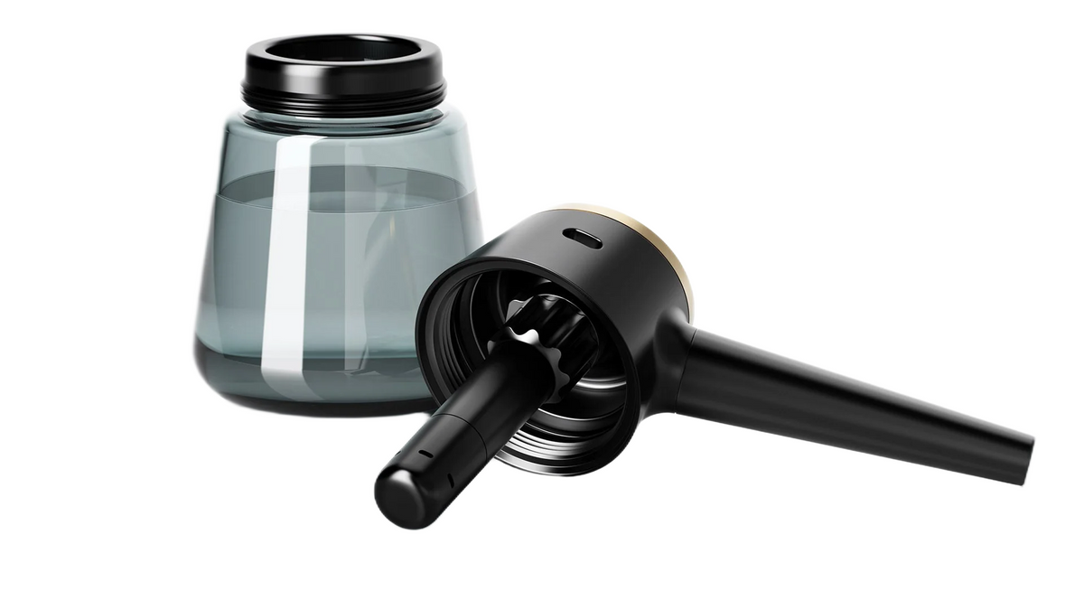 Vessel Pipe Element, bong di vetro nero con fornello removibile
