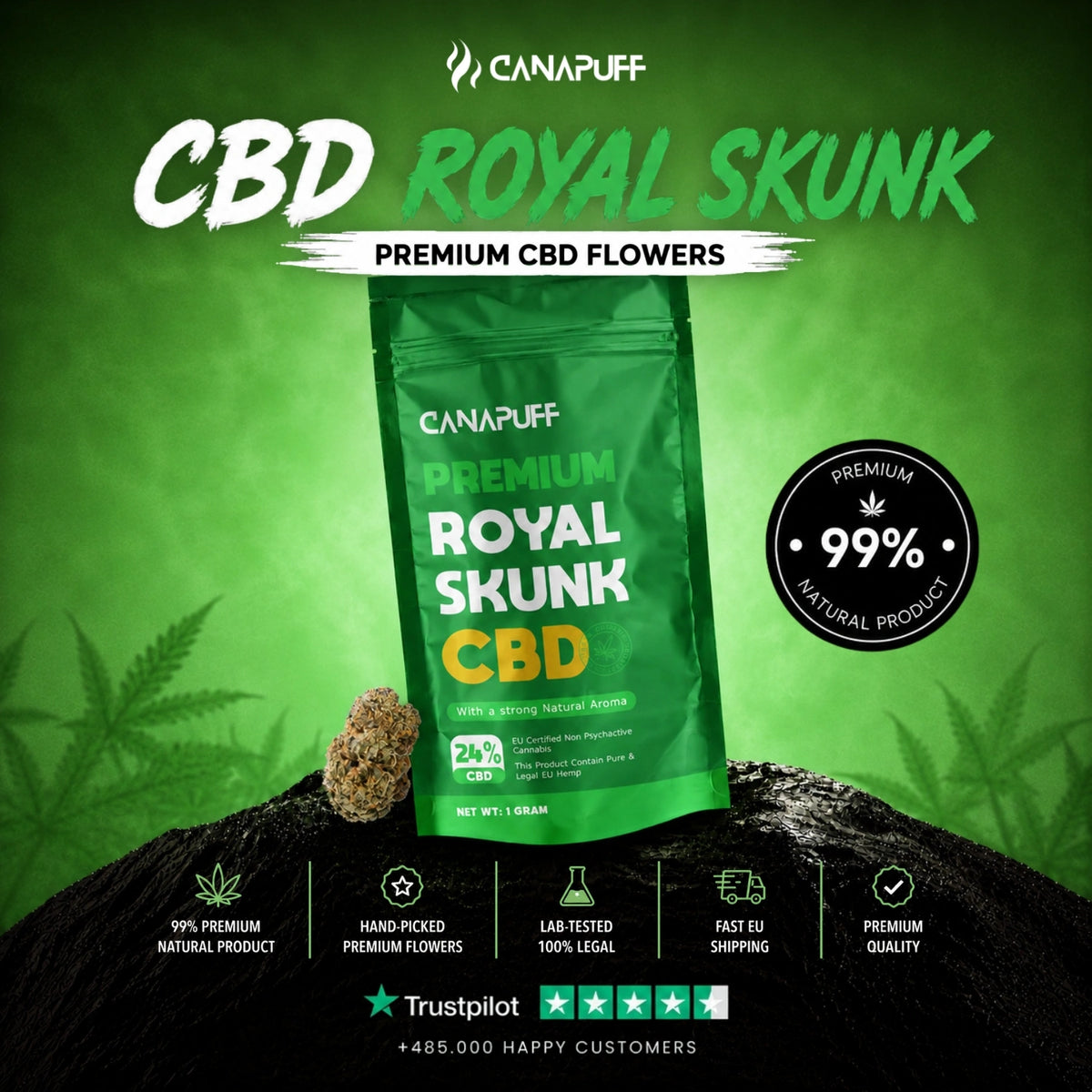 CBD Fiori Royal Skunk 24% – infiorescenze, foto 2