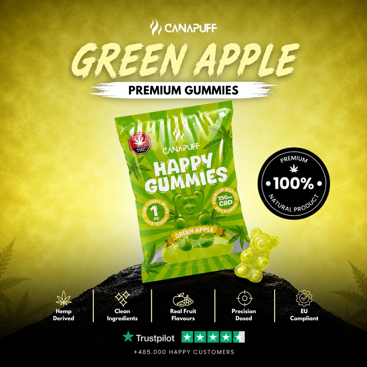 CBD Gummies Green Apple – gummies, foto 2