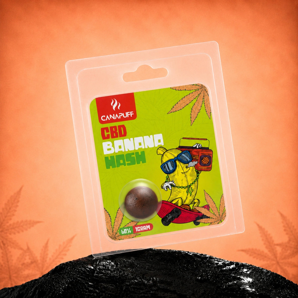Canapuff CBD Banana Hash 60%, bustina da 1 grammo