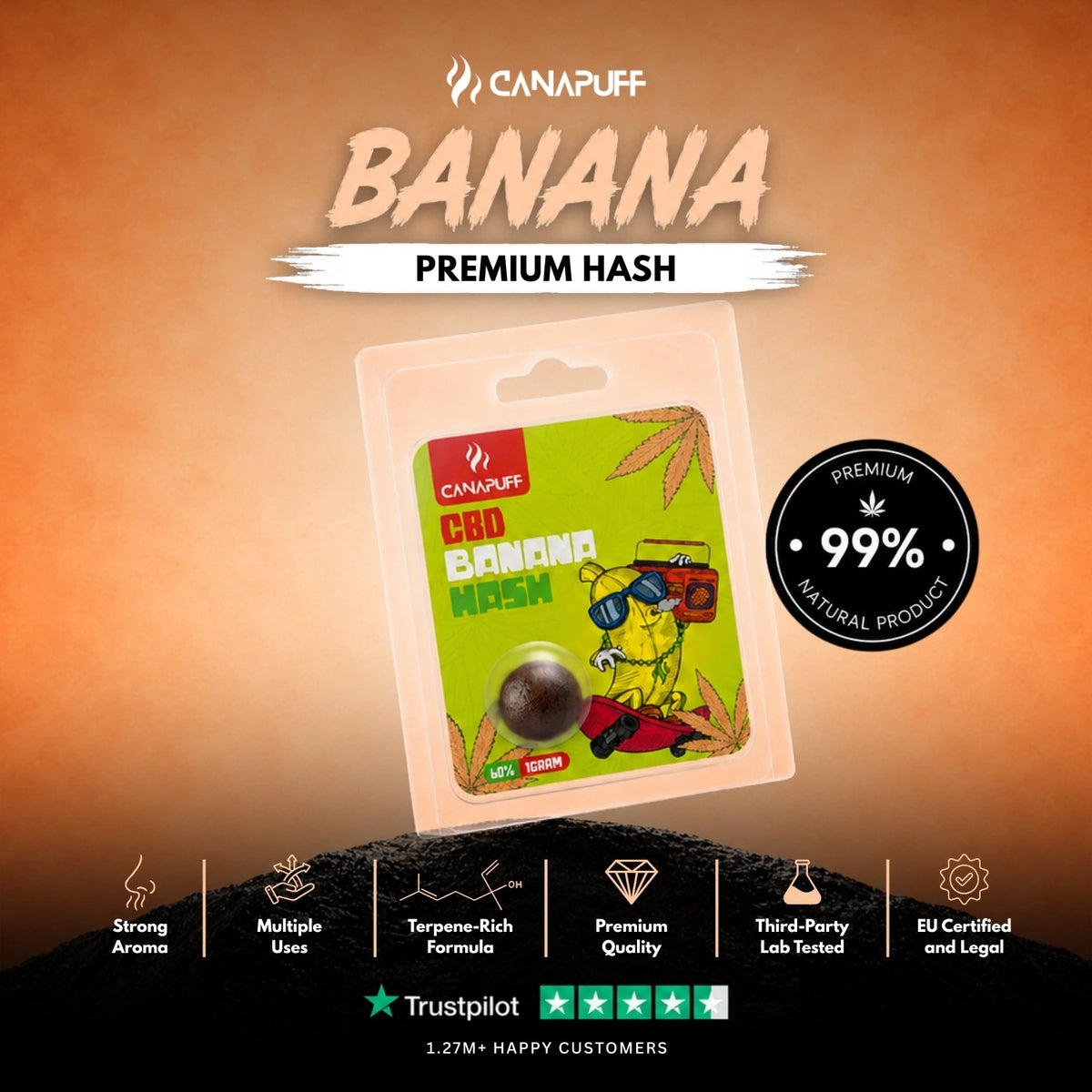 CBD Hash Banana 60% – hashish, foto 2