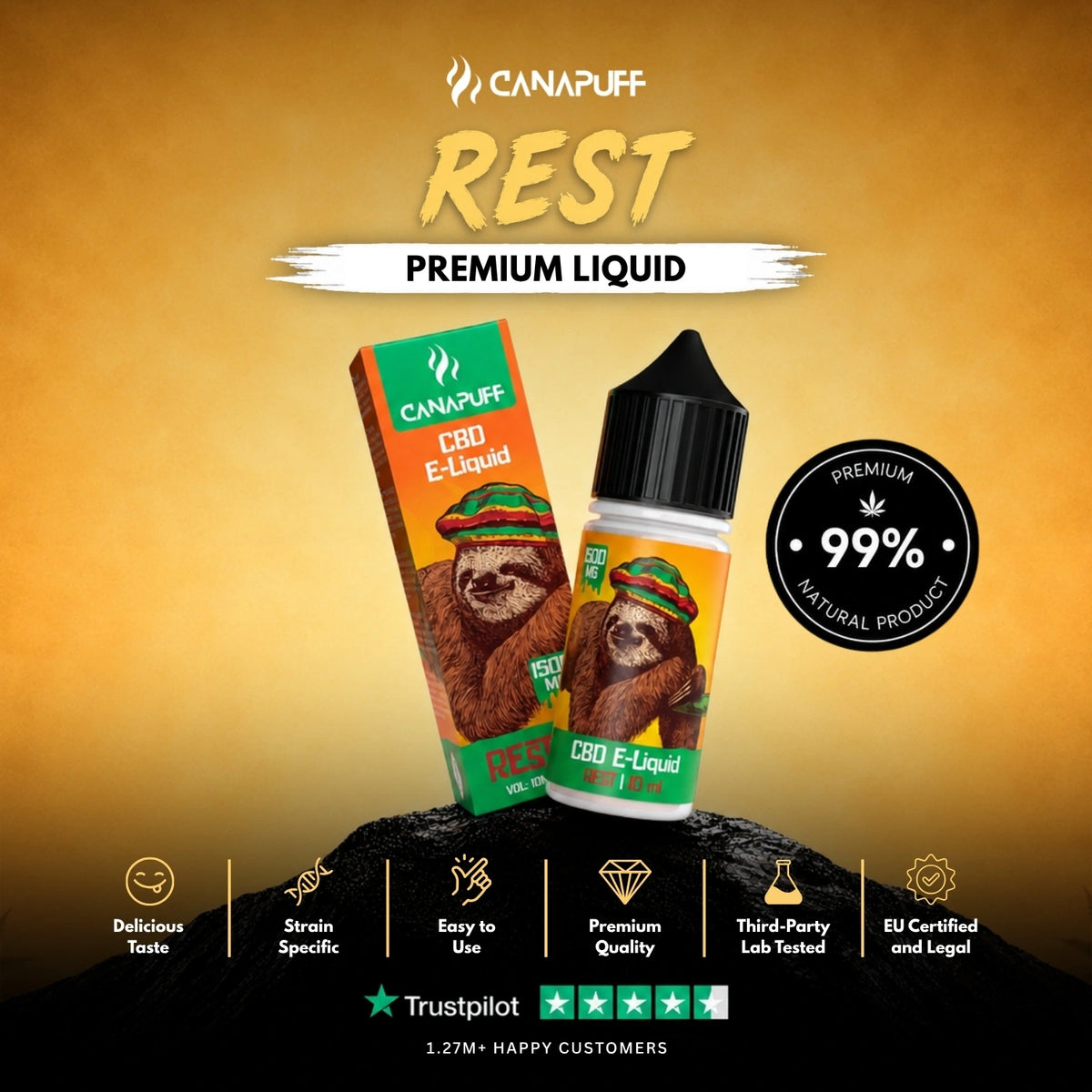 CBD Liquid Rest 1.500mg – flacone di liquid, foto 2