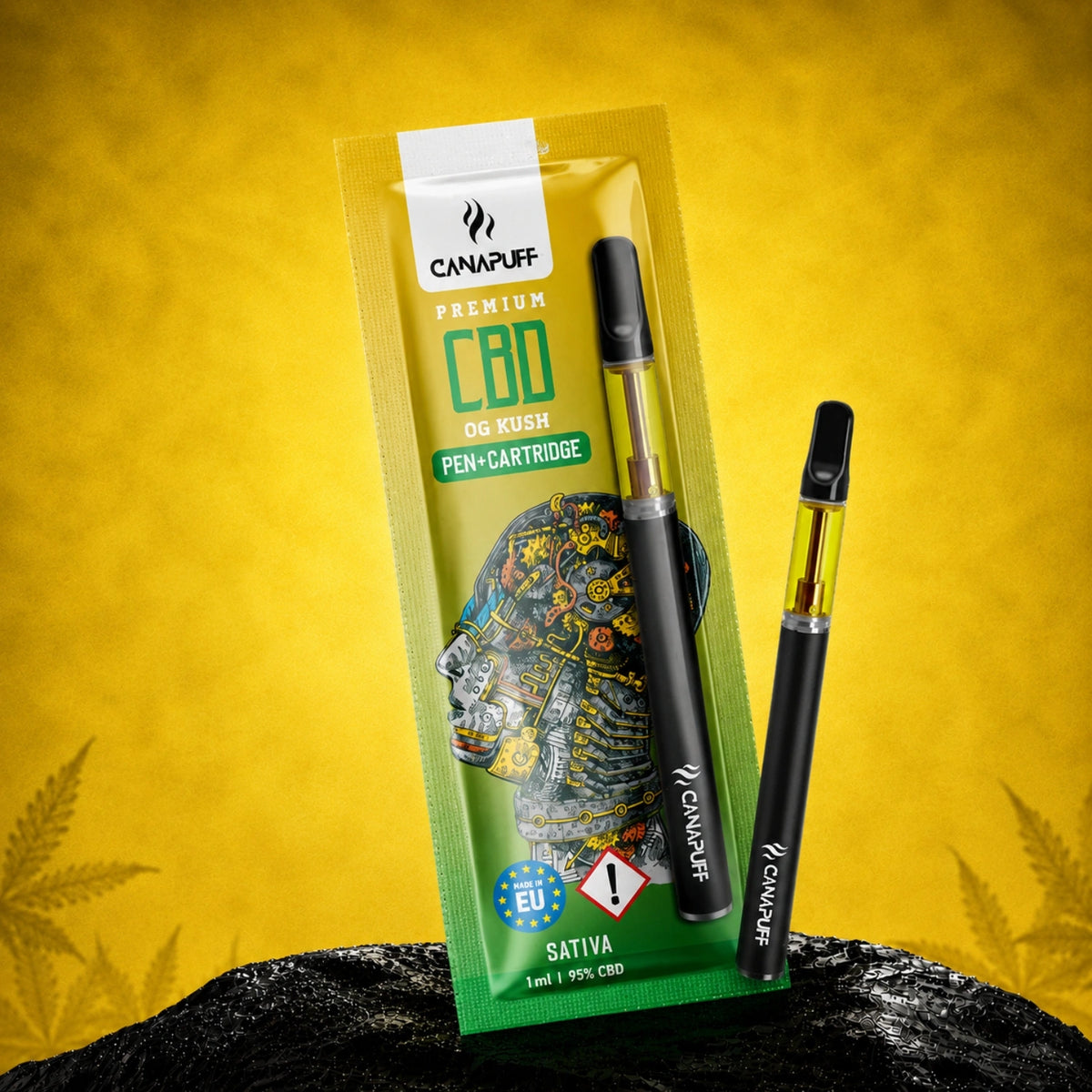 Pen e cartuccia Canapuff CBD OG Kush, 95%, 1 ml