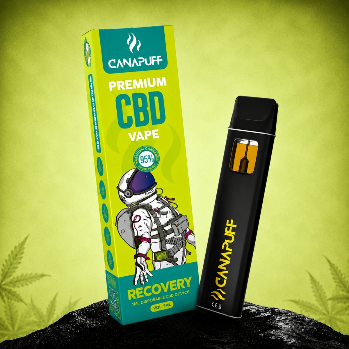 Canapuff CBD Vape Recovery 95%, dispositivo usa e getta da 1ml