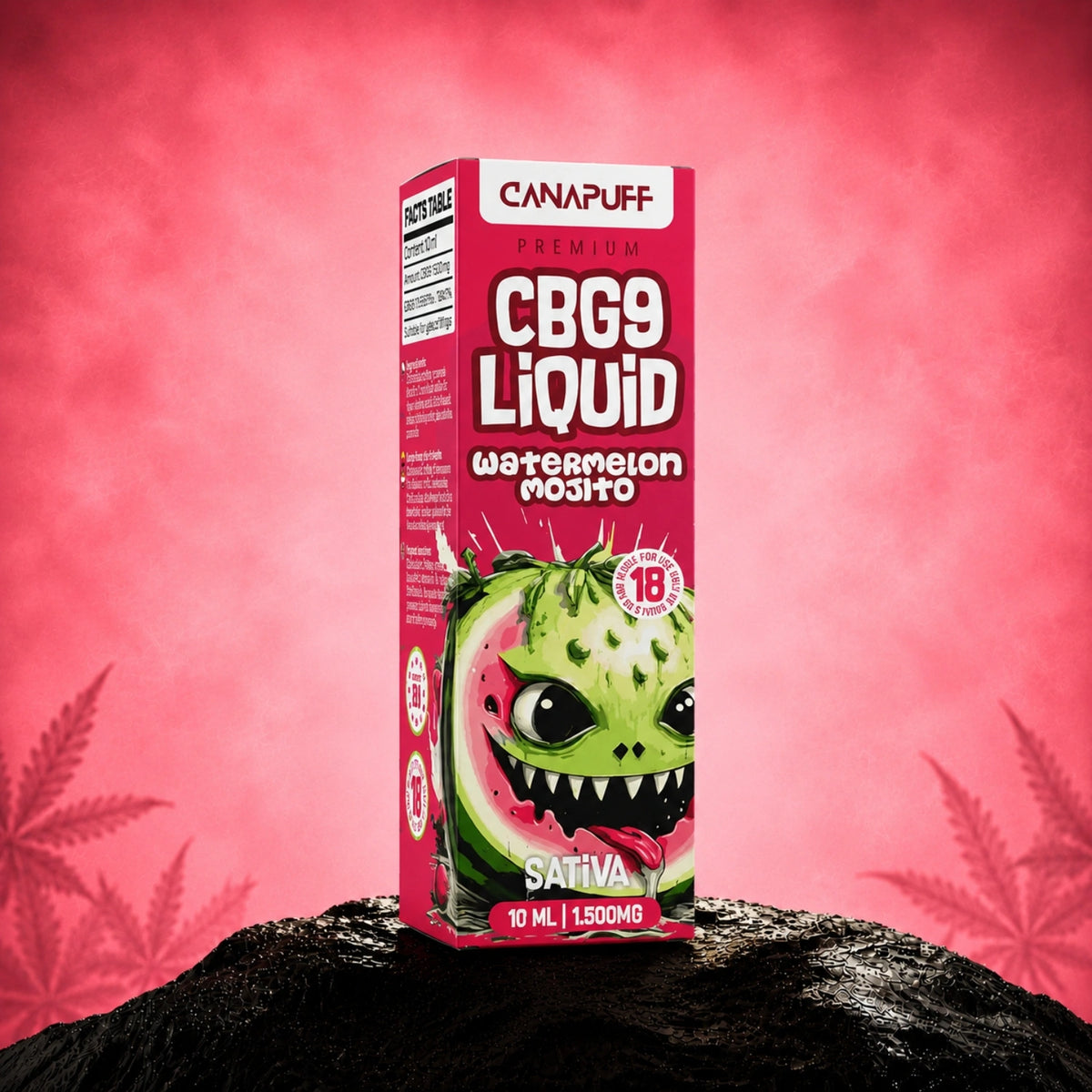 Canapuff CBG9 Liquid Watermelon Mojito 1.500mg, flacone vape da 10 ml