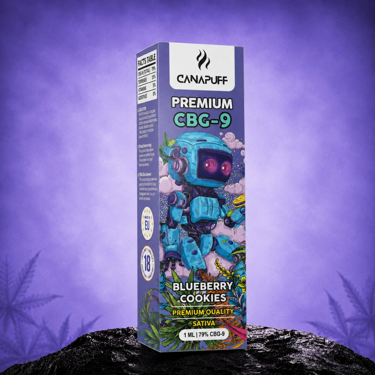 Liquid da vape Canapuff CBG-9 blueberry cookies 79% 1 ml