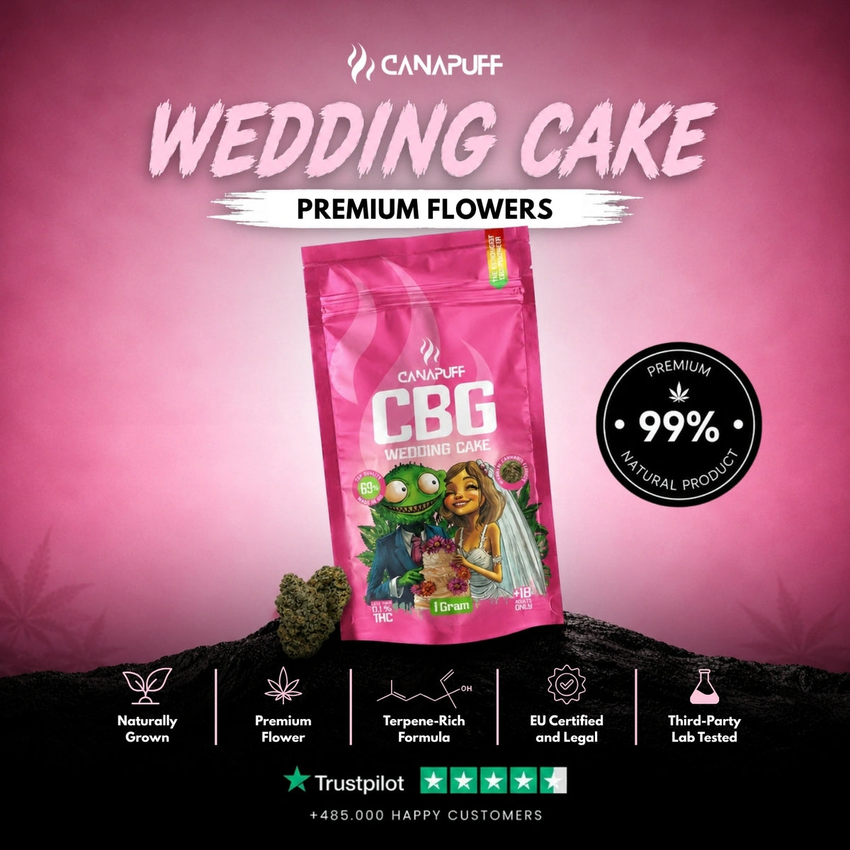 CBG Fiori Wedding Cake 69% – infiorescenze, foto 2