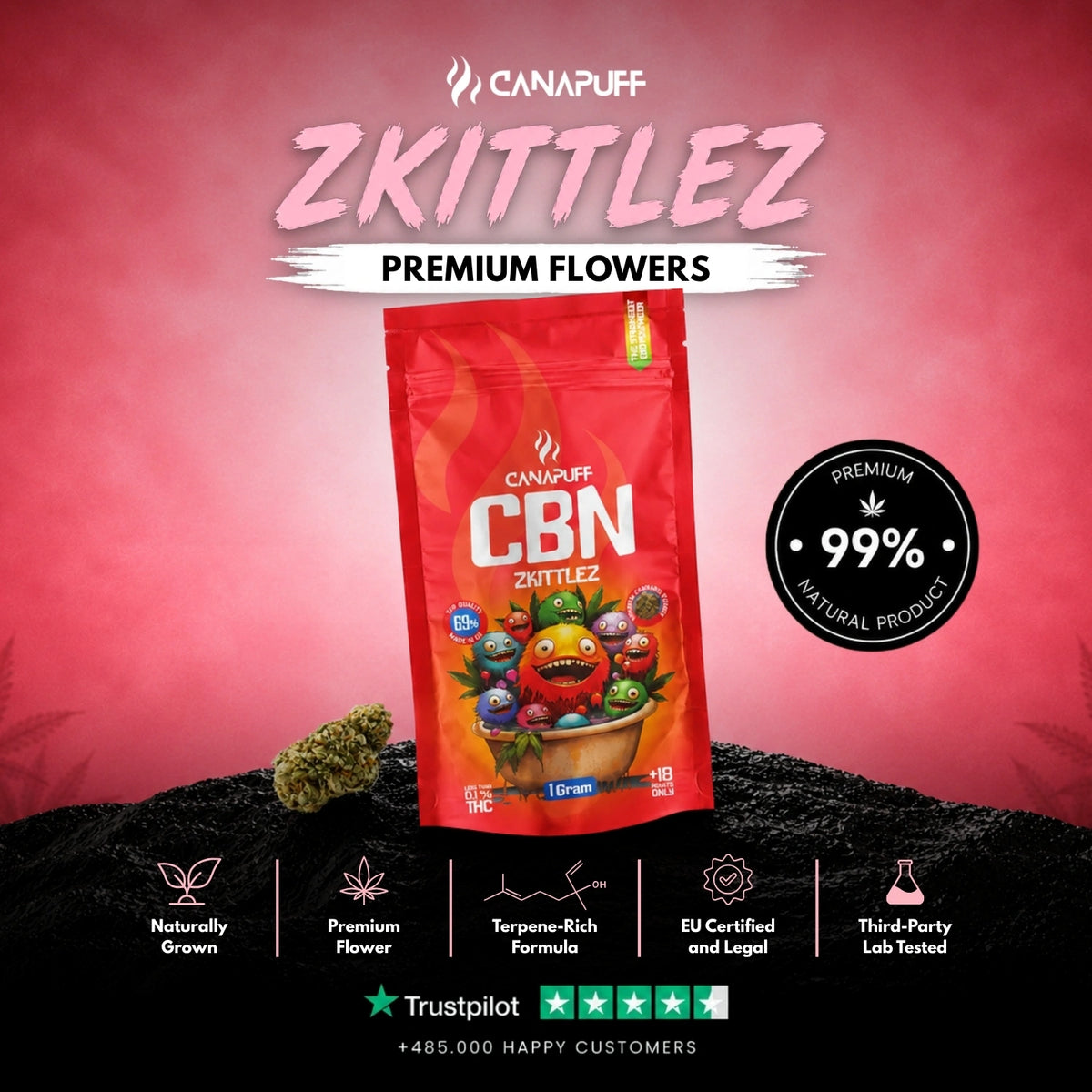 CBN Fiori Zkittlez 69% – infiorescenze, foto 2