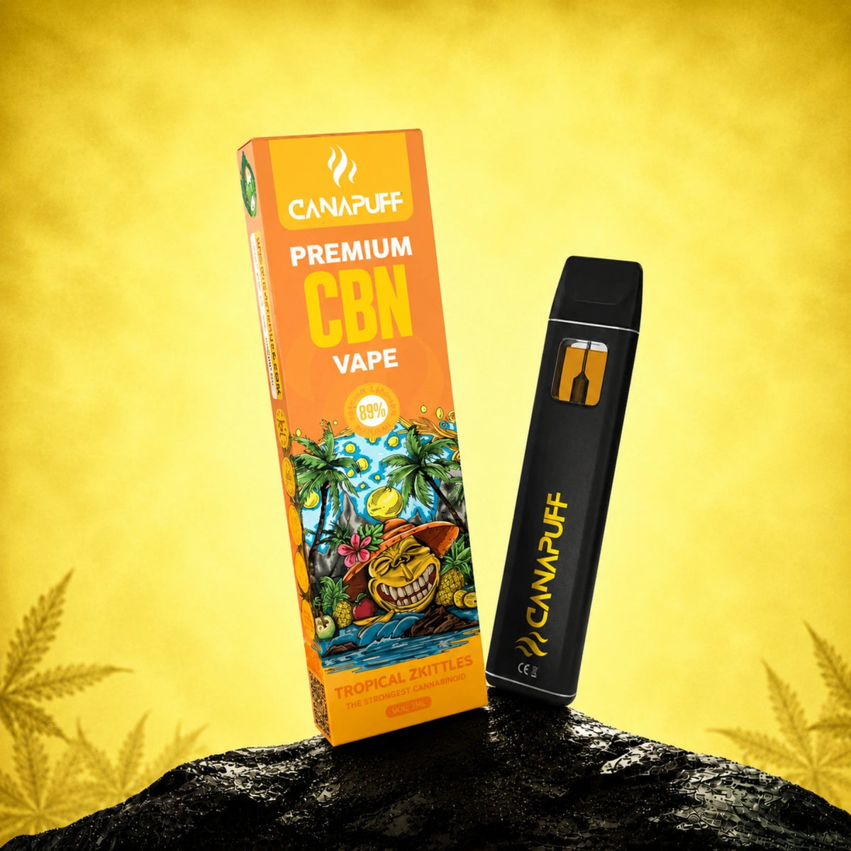 Canapuff CBN Vape Tropical Zkittles 89%, pen usa e getta da 1ml