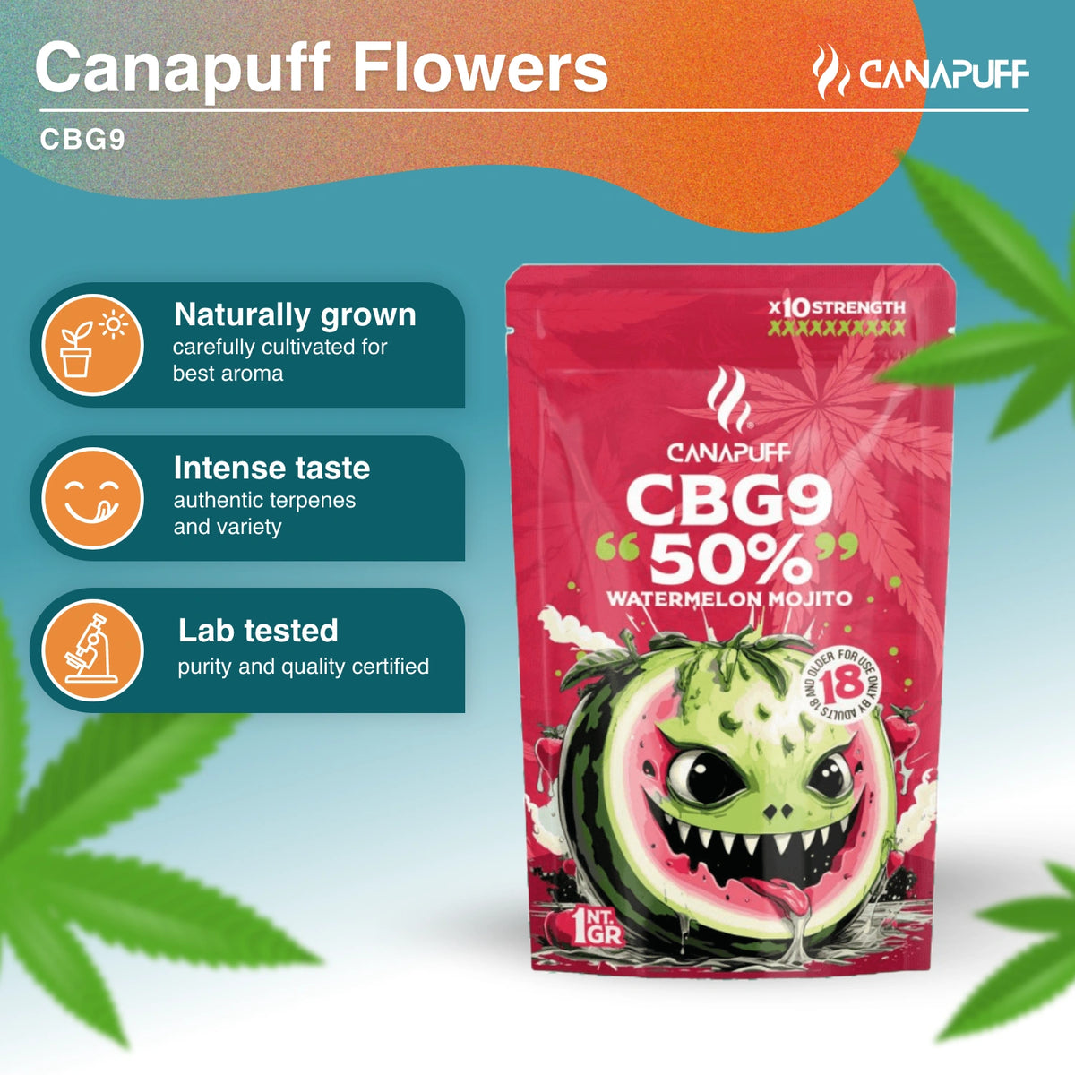 Watermelon Mojito 50% - Fiori CBG9 - Canapuff