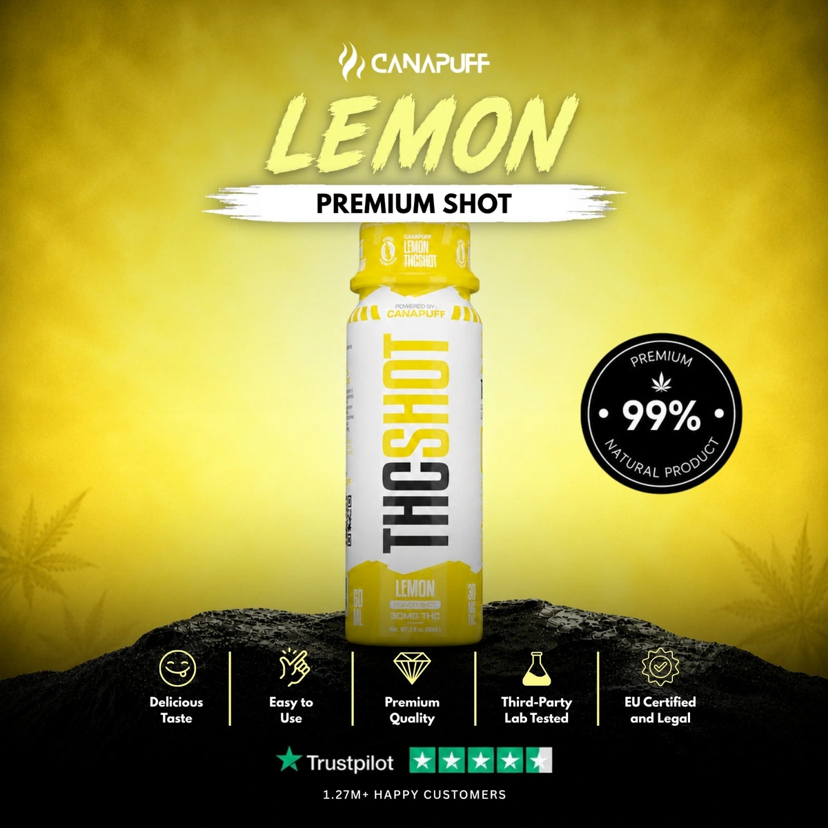 Delta 9 Shot Lemon 60ml – bottiglietta, foto 2