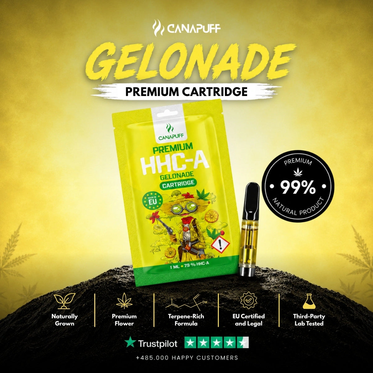 HHC-A Cartridge Gelonade 79% – cartuccia per vape, foto 2
