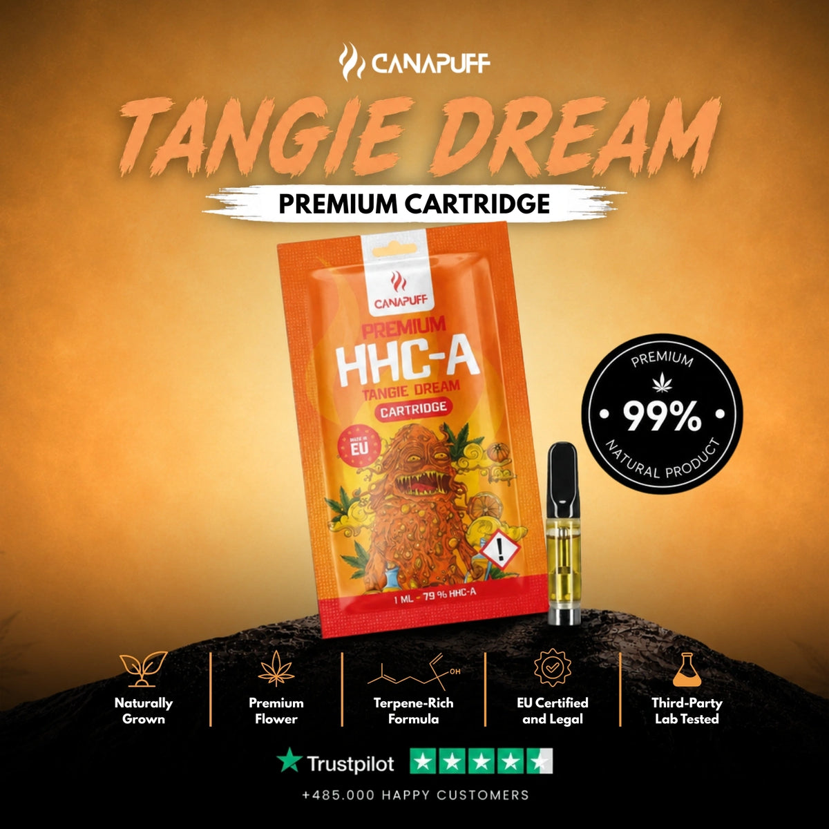 HHC-A Cartridge Tangie Dream 79% – cartuccia per vape, foto 2