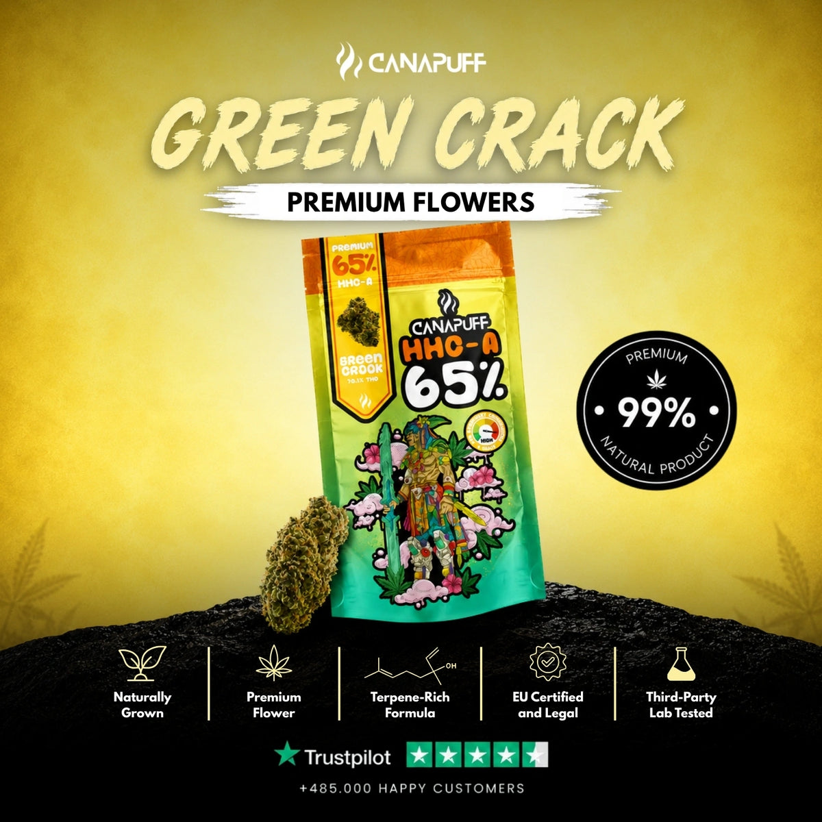 HHC-A Fiori Green Crack 65% – infiorescenze, foto 2