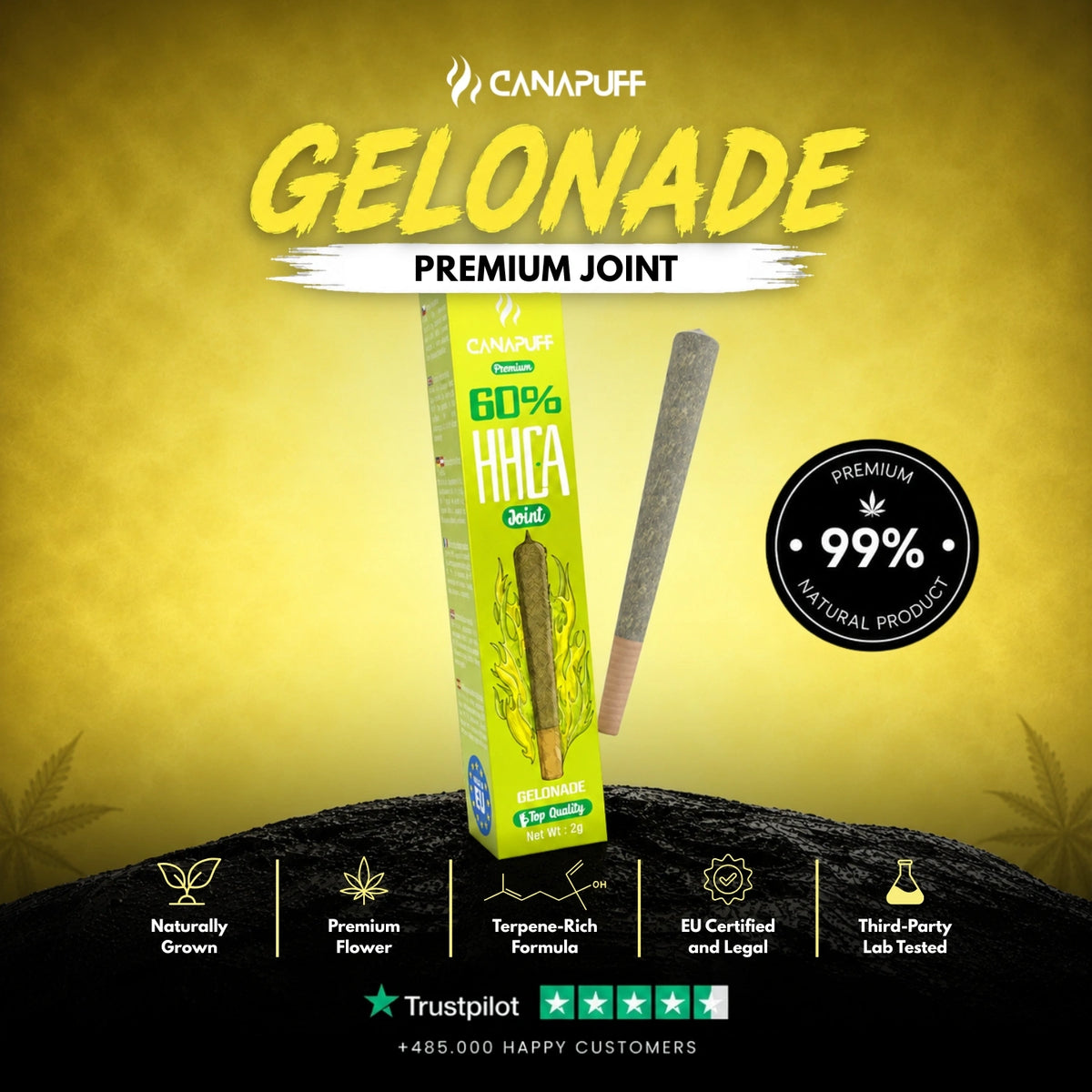 HHC-A Joint Gelonade 60% 2g – joint pre-rollato, foto 2