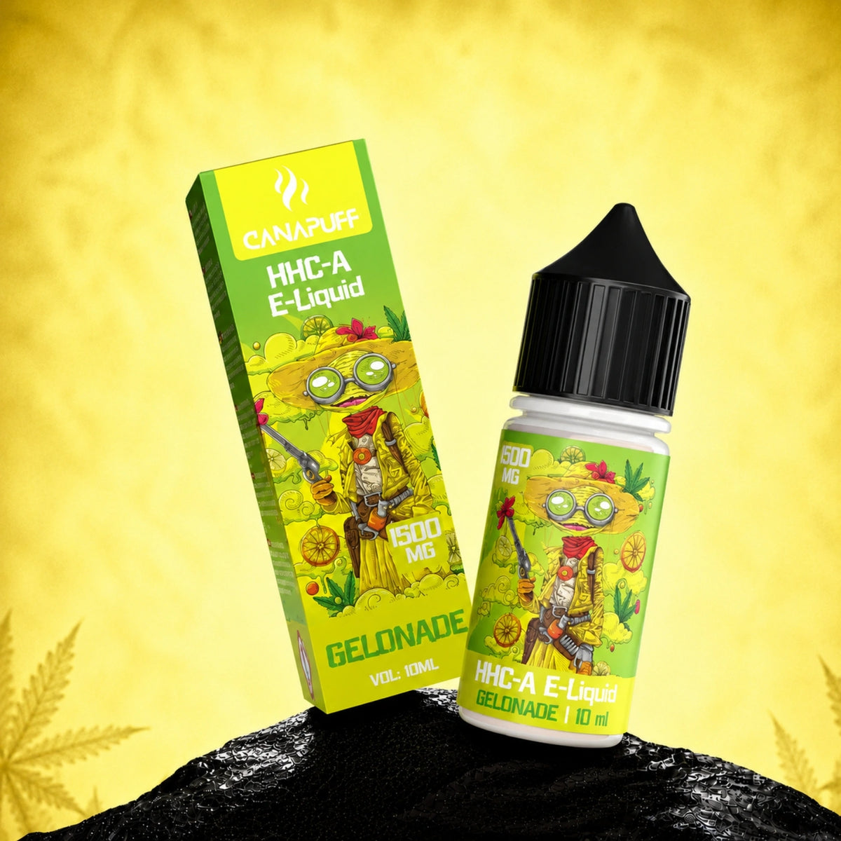 Canapuff HHC-A E-Liquid Gelonade 1.500mg, flacone da 10ml con scatola