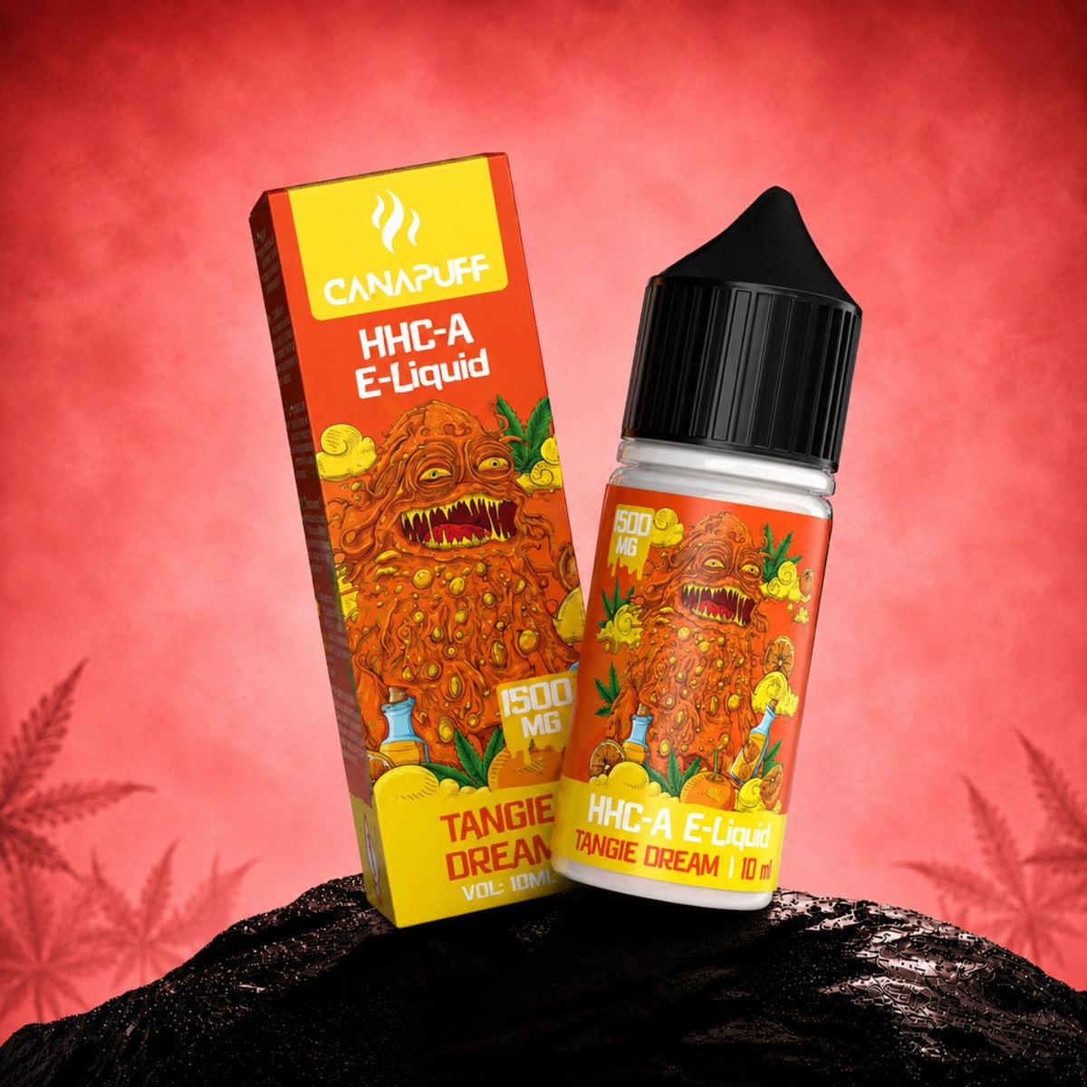 Canapuff HHC-A E-Liquid Tangie Dream 1500mg, flacone da 10ml con scatola