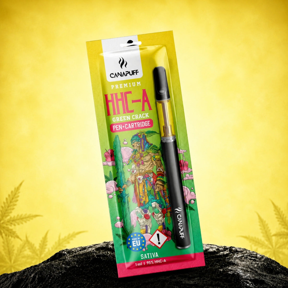 Pen e cartuccia Canapuff HHC-A Green Crack 95%, 1 ml, strain sativa