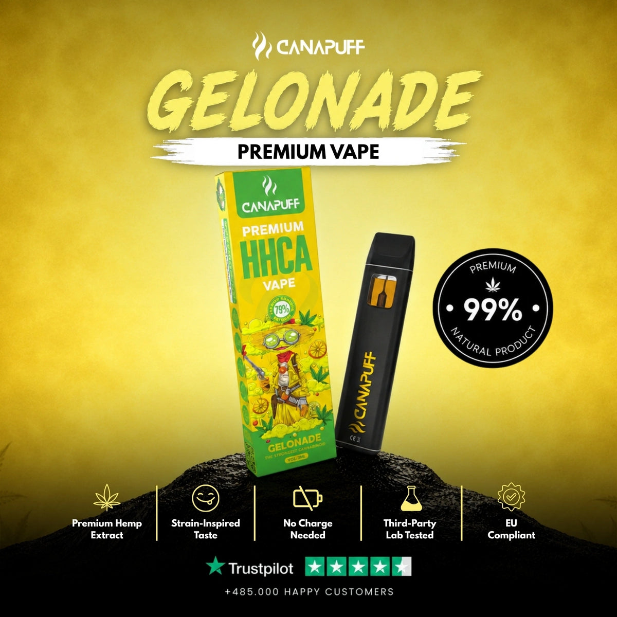 HHC-A Vape Gelonade 79% 1ml – vape pen usa e getta, foto 2