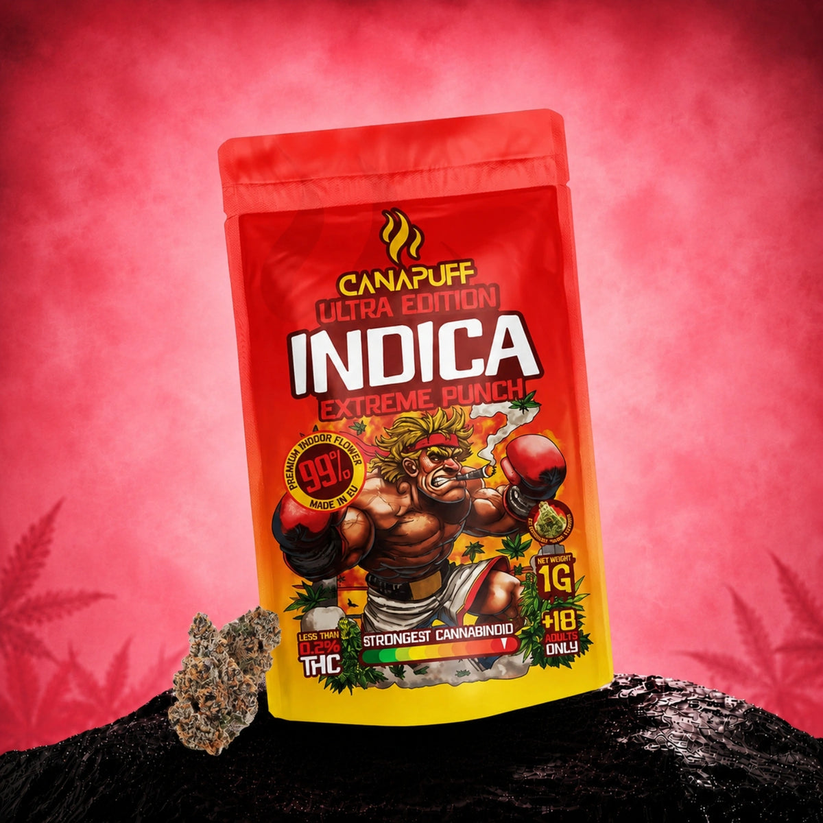 Canapuff Indica Flowers Extreme Punch Ultra Edition 99%, bustina da 1 g
