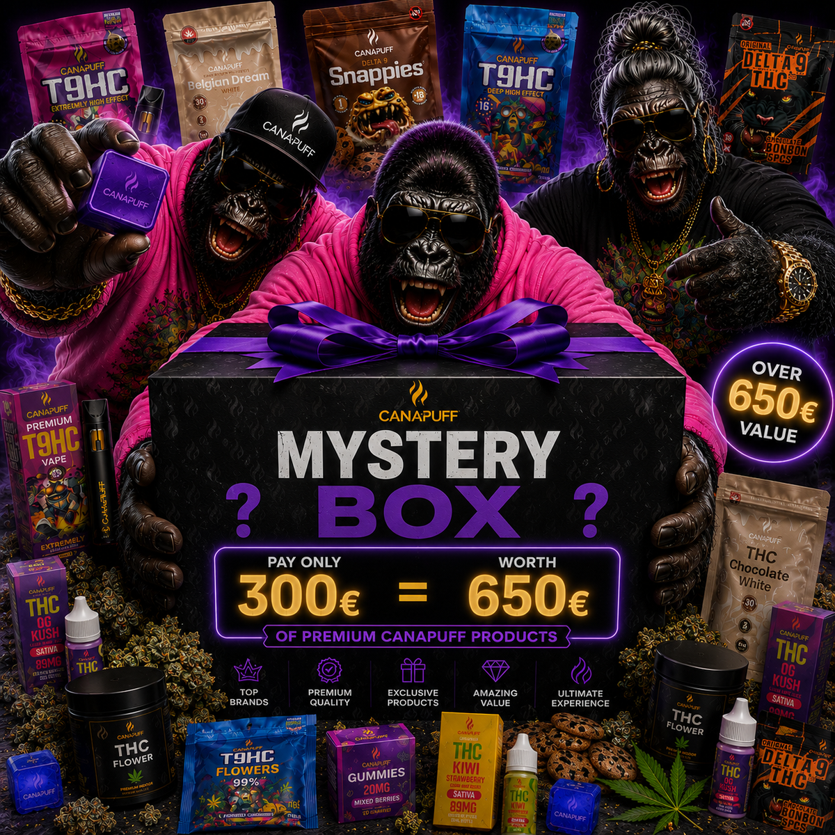 Canapuff Mystery Box XXL con prodotti da canapa