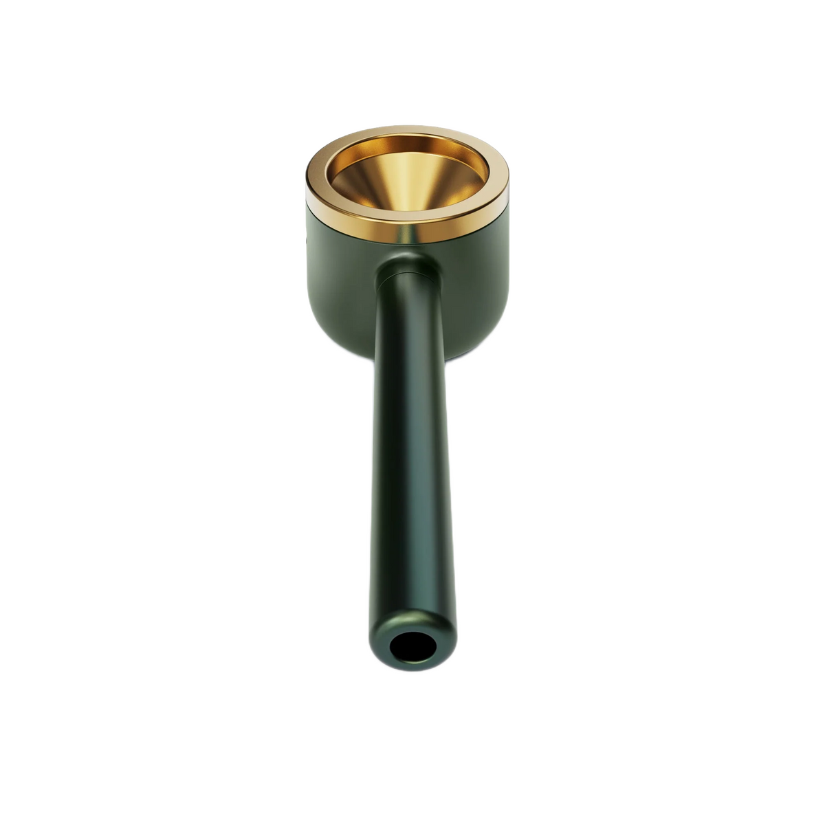 Vessel Pipe Emerald con fornello placcato oro e stelo verde opaco