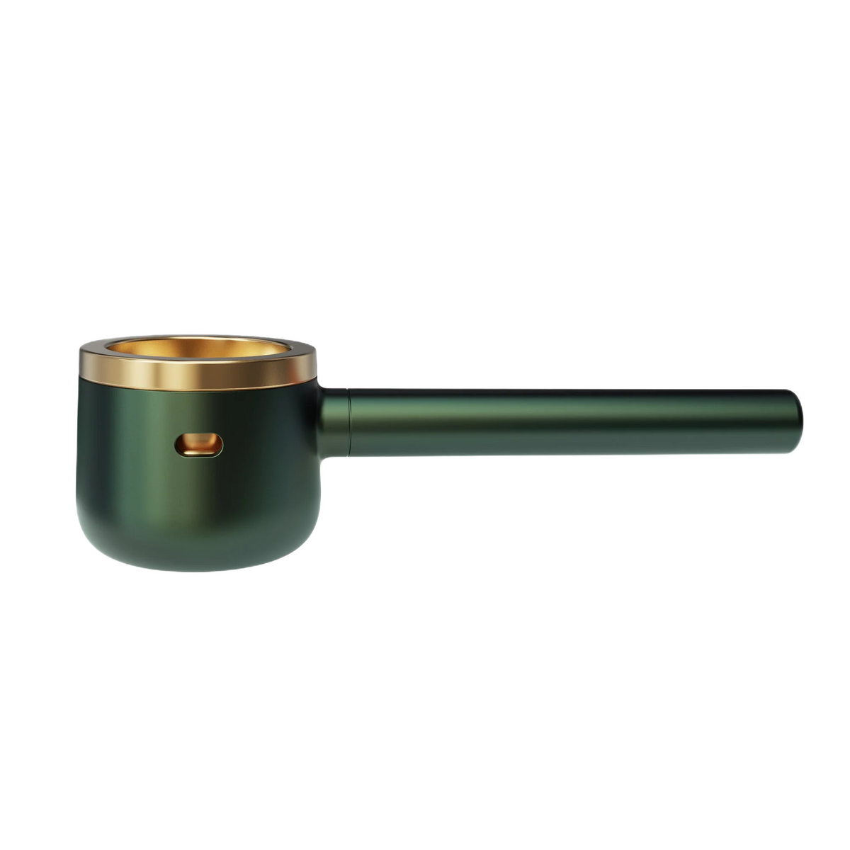 Vessel Pipe in Emerald con bordo e fornello color oro