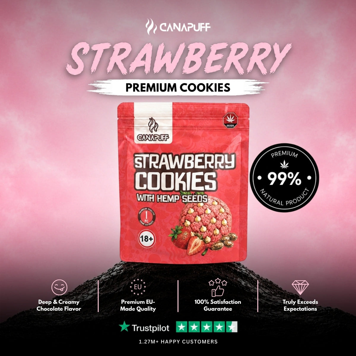 Strawberry Cookies con semi di canapa – cookies, foto 2