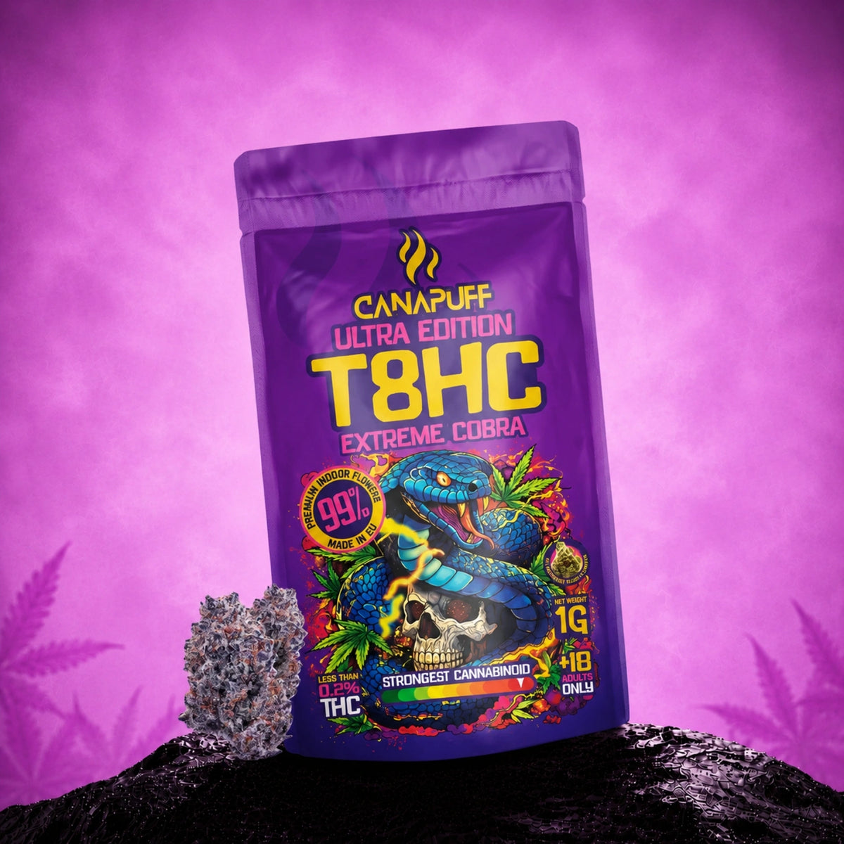 Bustina Canapuff T8HC Flowers Extreme Cobra 99%, 1g