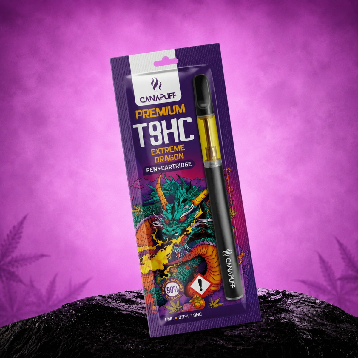 Pen e cartuccia Canapuff T8HC Extreme Dragon, 99%, 1 ml