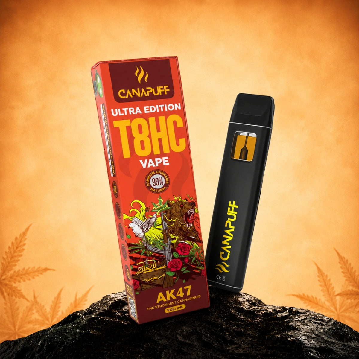 Canapuff T8HC Vape AK47 Ultra Edition 99%, pen usa e getta da 1ml