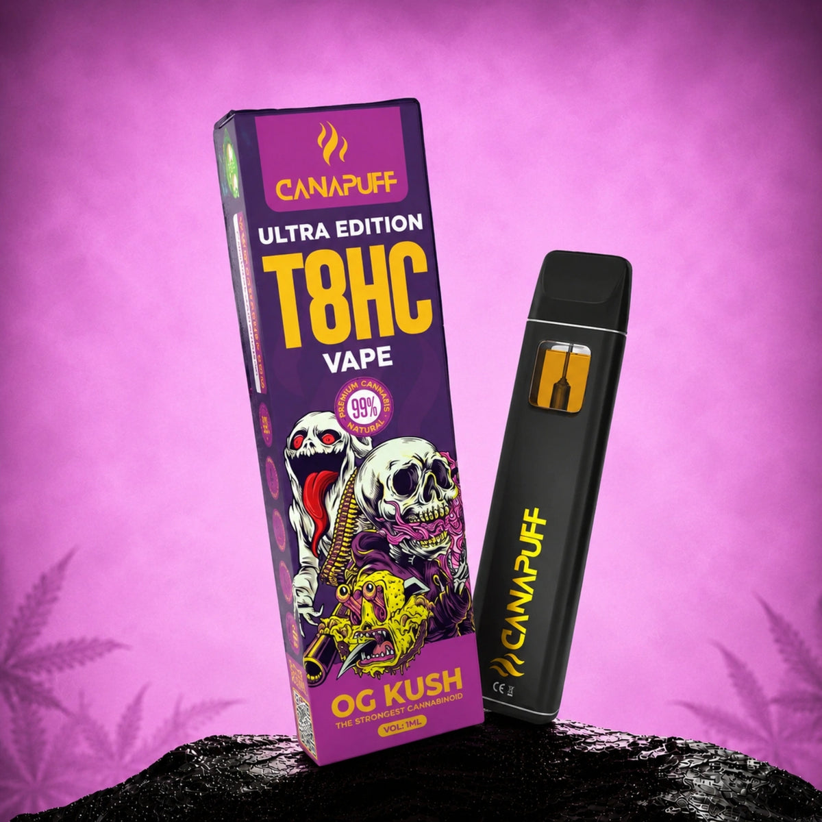 Canapuff T8HC Vape OG Kush Ultra Edition 99%, pen usa e getta da 1ml