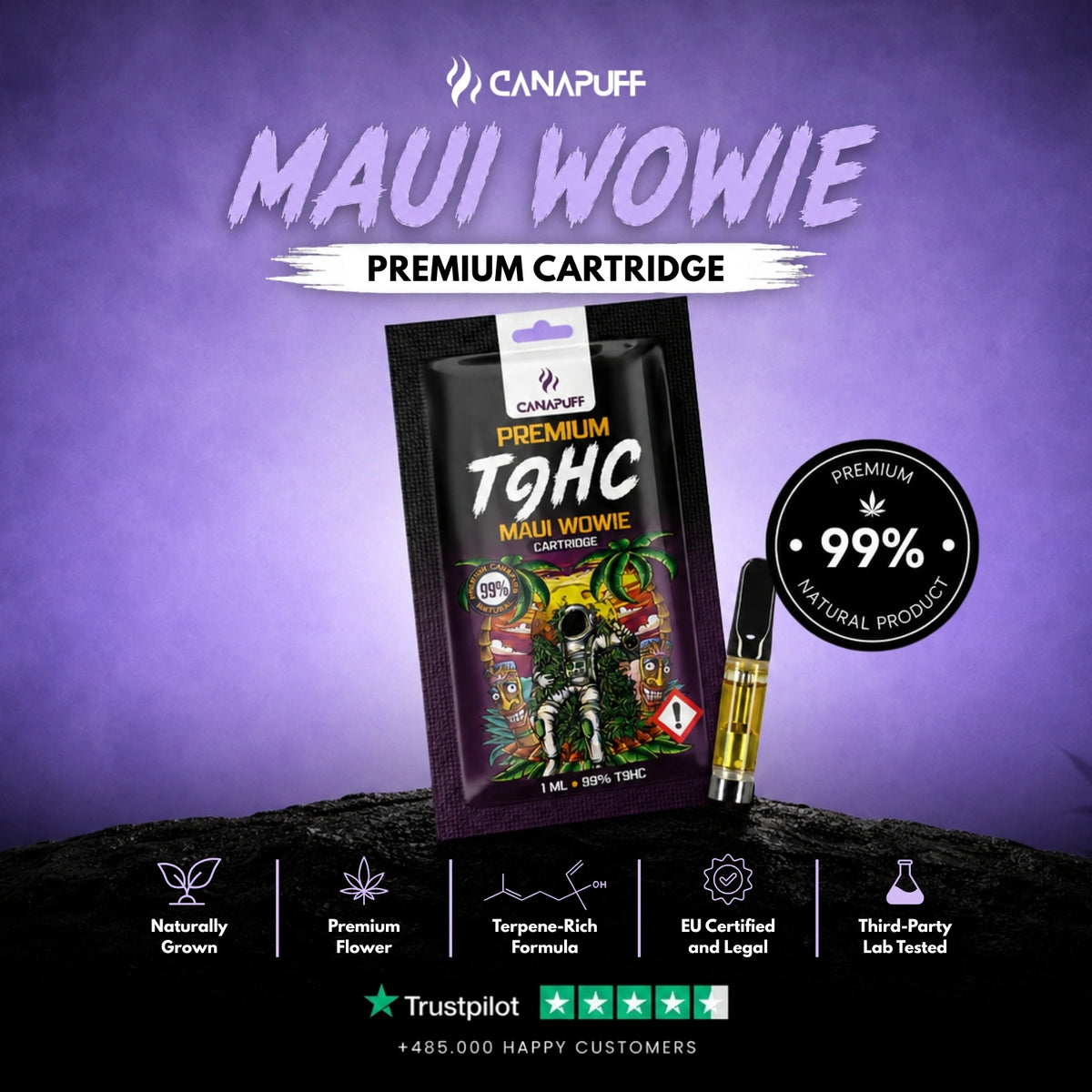 TⳊHC Cartridge Maui Wowie 99% – cartuccia per vape, foto 2