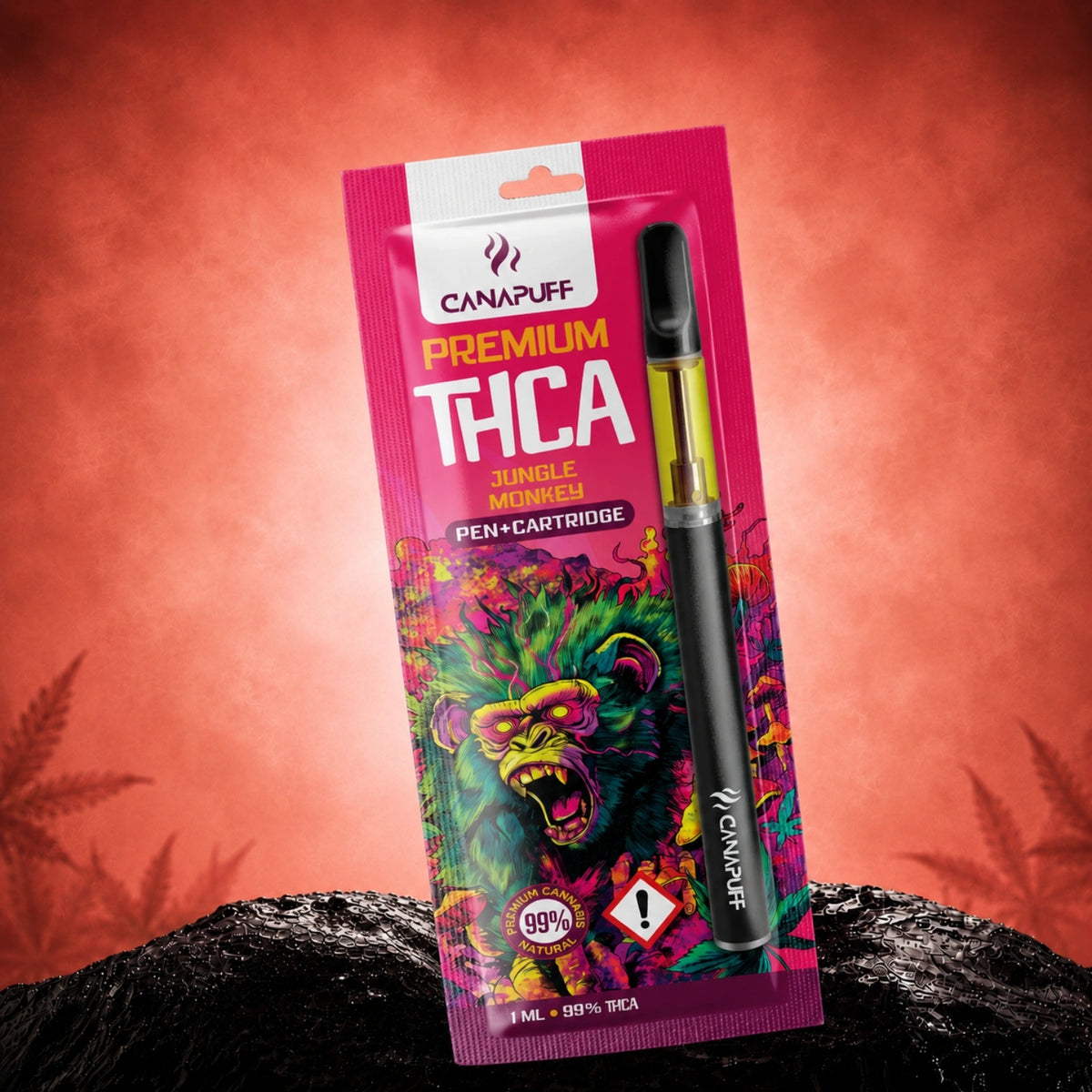 Pen e cartuccia Canapuff THCA Jungle Monkey 99%, 1 ml