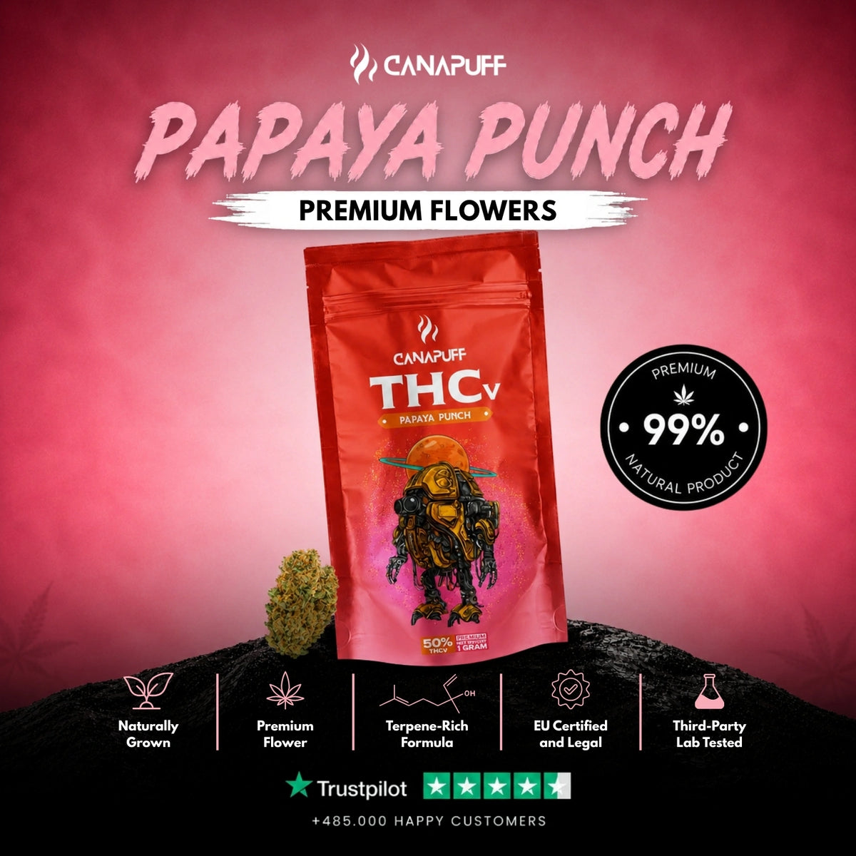 THCv Fiori Papaya Punch 50% – infiorescenze, foto 2