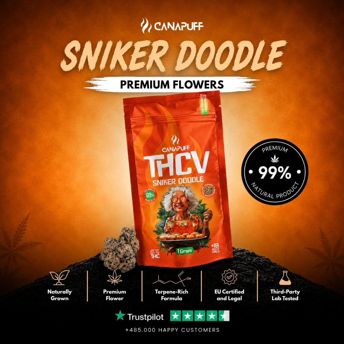 THCv Fiori Sniker Doodle 69% – infiorescenze, foto 2