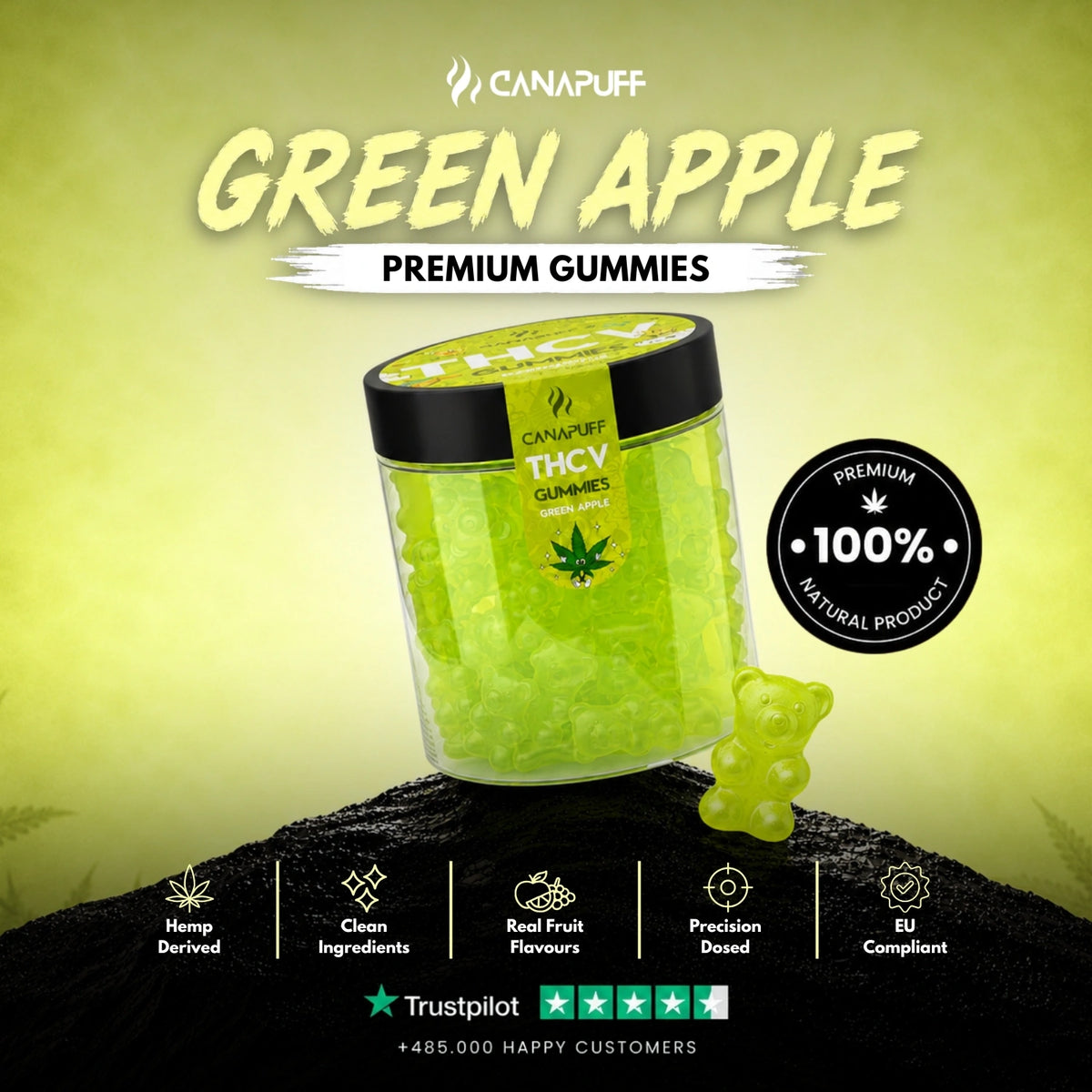 THCv Gummies Green Apple – gummies, foto 2