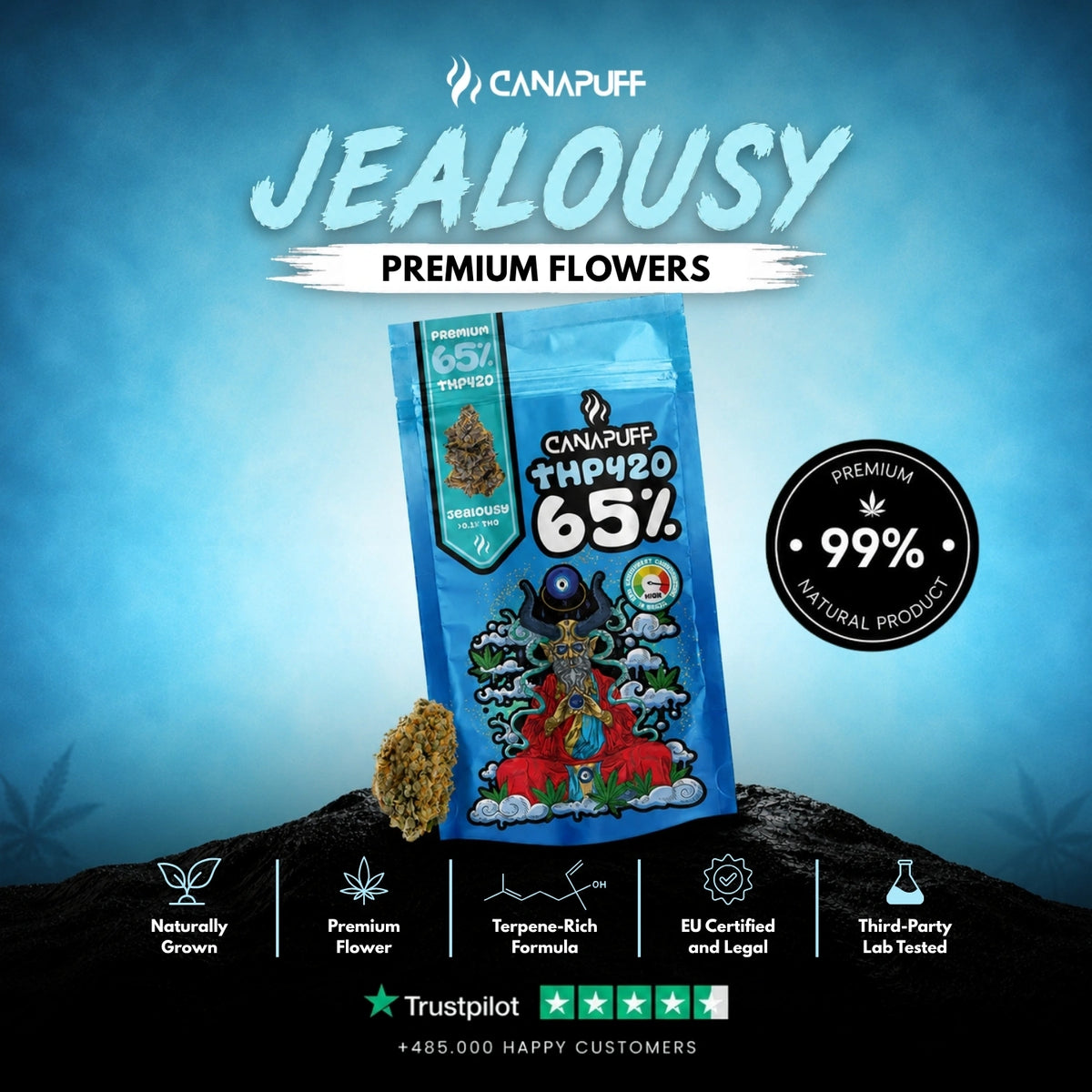 THP420 Fiori Jealousy 65% – infiorescenze, foto 2