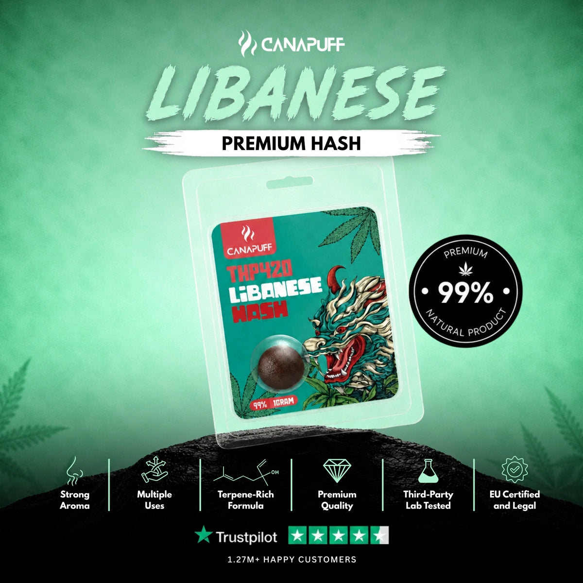 THP420 Hash Libanese 99% – hashish, foto 2
