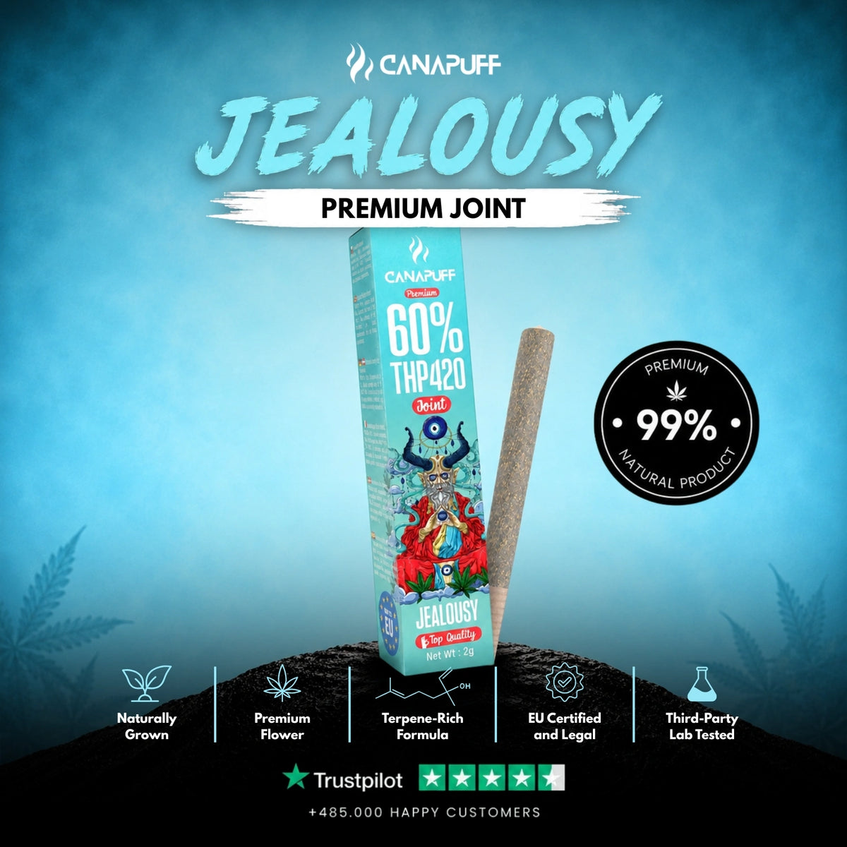 THP420 Joint Jealousy 60% 2g – joint pre-rollato, foto 2