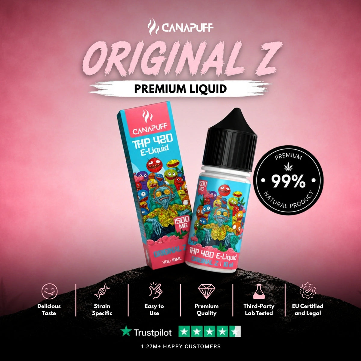 THP420 Liquid Original Z 1.500mg – flacone di liquid, foto 2