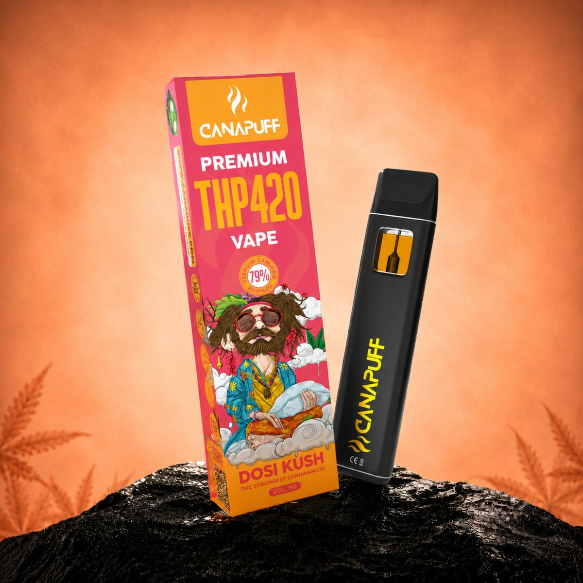 Canapuff THP420 Dosi Kush Vape 79%, pen usa e getta da 1ml