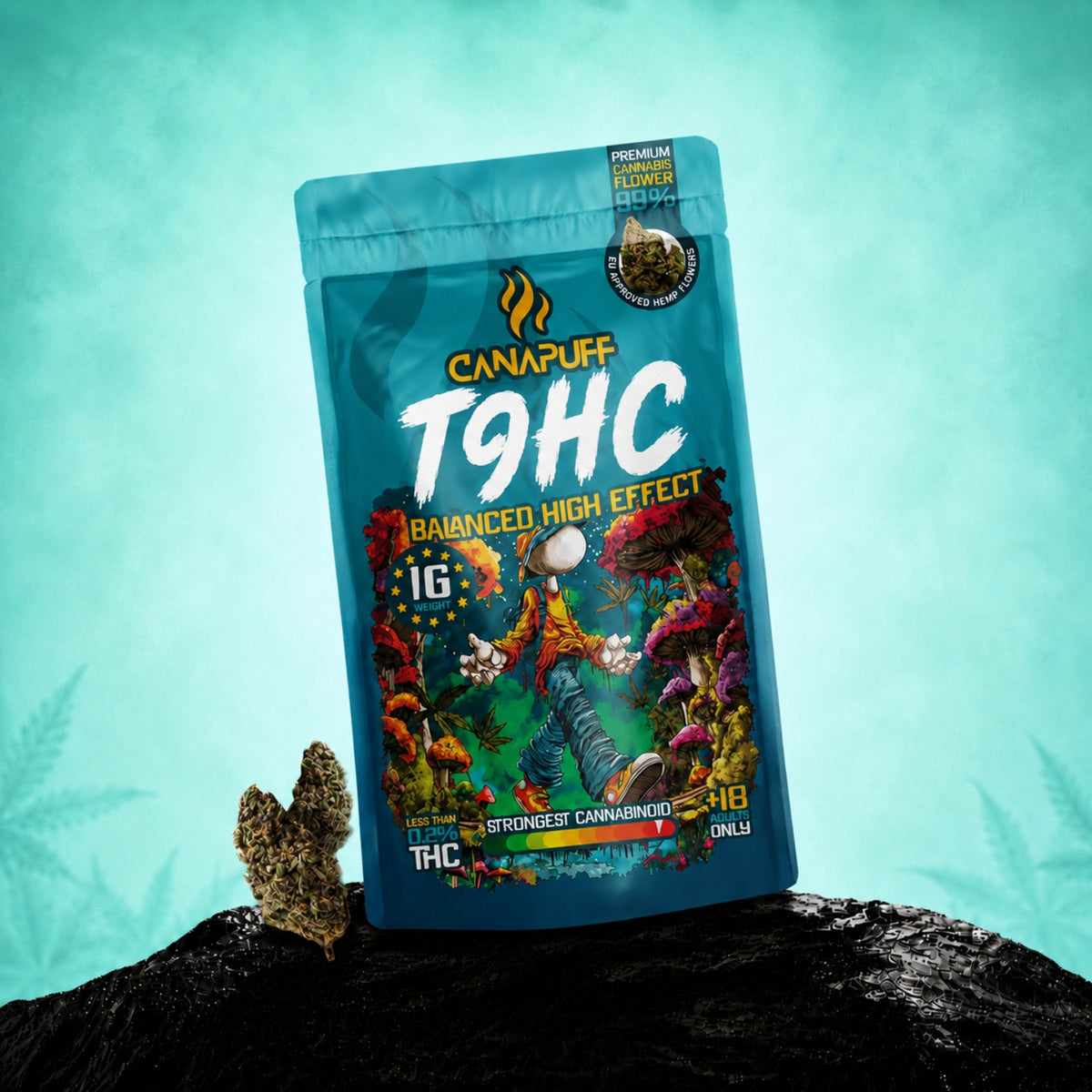 Fiori Canapuff TⳊHC balanced high effect, bustina da 1 g