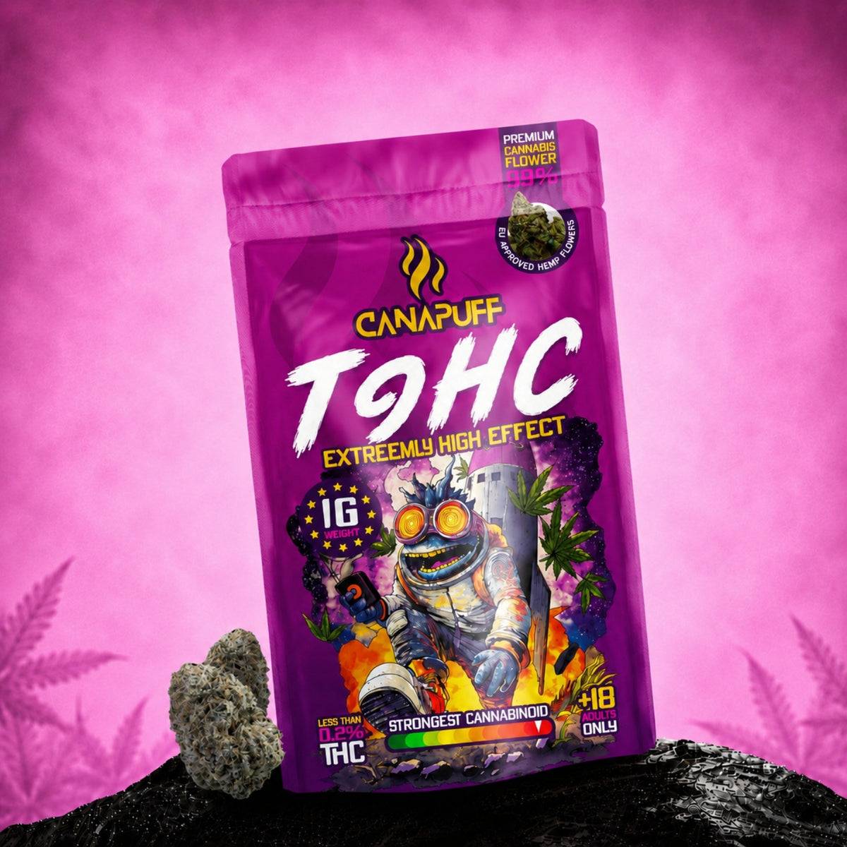 Canapuff TⳊHC Flowers Extreemly, 99%, bustina da 16 g