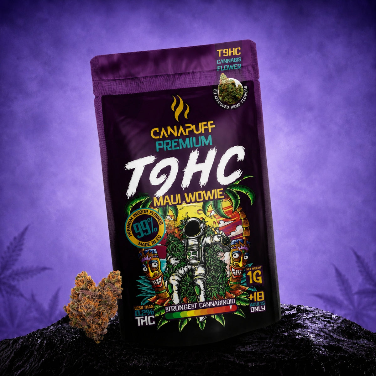 Fiori di cannabis Canapuff TⳊHC Maui Wowie, bustina da 1g